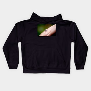 Tiny butterfly in my hand, nature photography Kids Hoodie